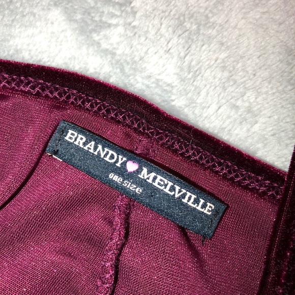 red velvety crop top from brandy melville - Picture 2 of 2
